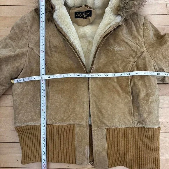 rare baby phat leather fur hooded jacket - Picture 4 of 8